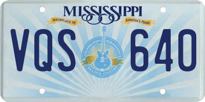MS license plate VQS640