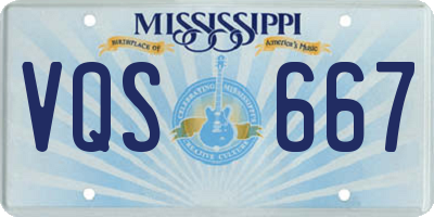 MS license plate VQS667
