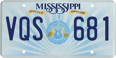 MS license plate VQS681