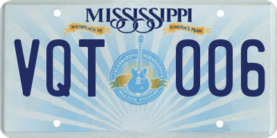 MS license plate VQT006