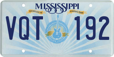 MS license plate VQT192