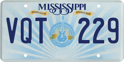 MS license plate VQT229