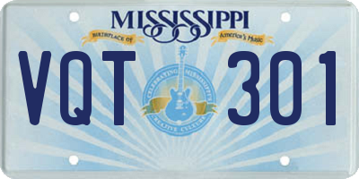 MS license plate VQT301