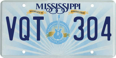 MS license plate VQT304