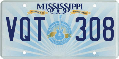 MS license plate VQT308