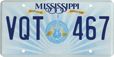 MS license plate VQT467