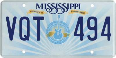MS license plate VQT494