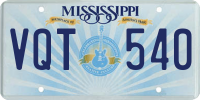 MS license plate VQT540