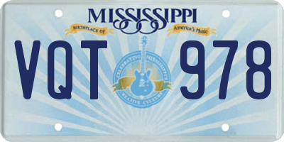 MS license plate VQT978