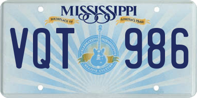 MS license plate VQT986