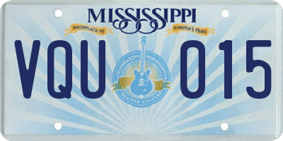 MS license plate VQU015