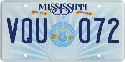 MS license plate VQU072