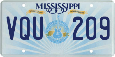 MS license plate VQU209