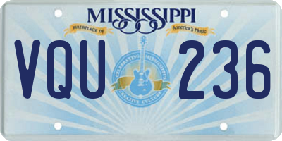 MS license plate VQU236