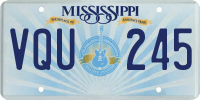 MS license plate VQU245