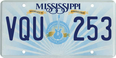 MS license plate VQU253