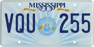 MS license plate VQU255