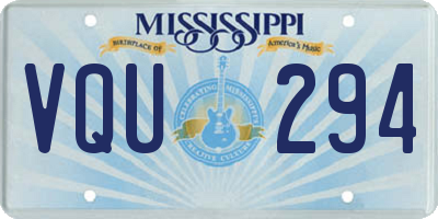 MS license plate VQU294