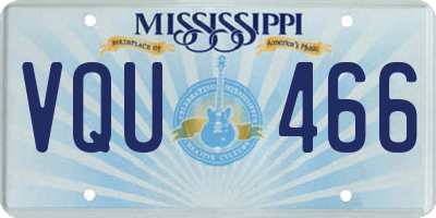 MS license plate VQU466