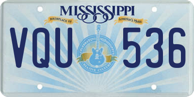 MS license plate VQU536