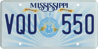 MS license plate VQU550
