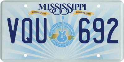 MS license plate VQU692