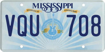 MS license plate VQU708