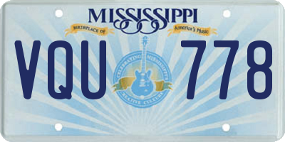 MS license plate VQU778