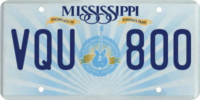 MS license plate VQU800