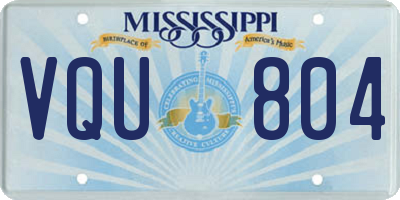 MS license plate VQU804