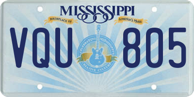 MS license plate VQU805