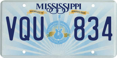 MS license plate VQU834