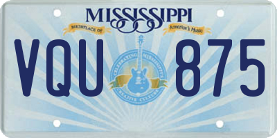 MS license plate VQU875