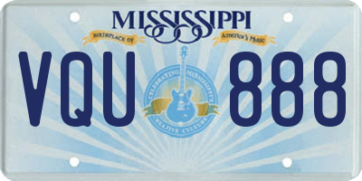 MS license plate VQU888