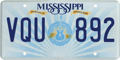 MS license plate VQU892