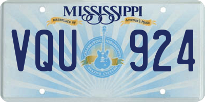 MS license plate VQU924