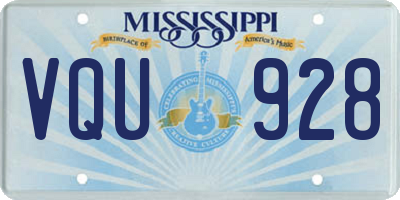 MS license plate VQU928