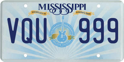 MS license plate VQU999