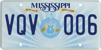 MS license plate VQV006