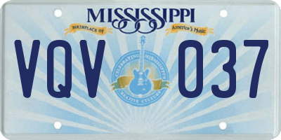 MS license plate VQV037