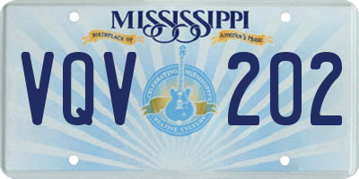 MS license plate VQV202