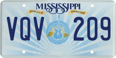 MS license plate VQV209