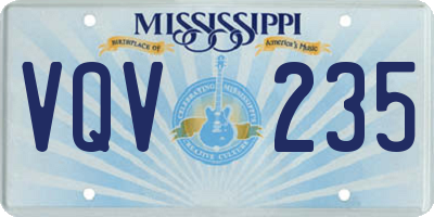 MS license plate VQV235
