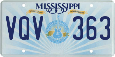 MS license plate VQV363