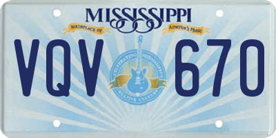 MS license plate VQV670