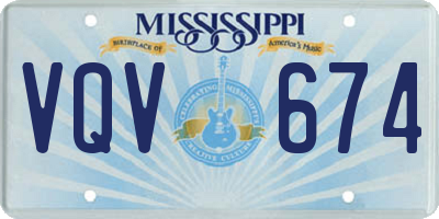 MS license plate VQV674