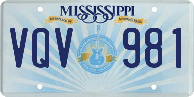 MS license plate VQV981