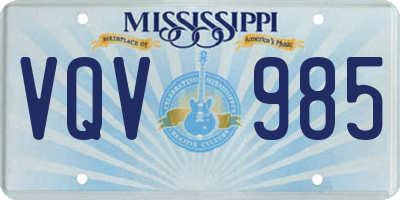 MS license plate VQV985