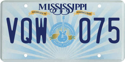 MS license plate VQW075