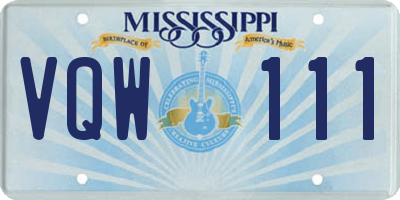 MS license plate VQW111